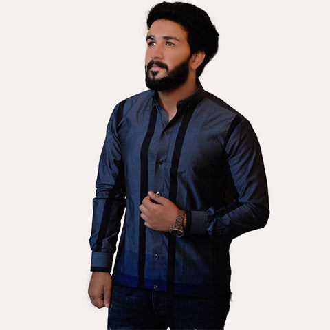 Grey Dress Shirt for Men | Semi Formal - Mansoor Ahmed